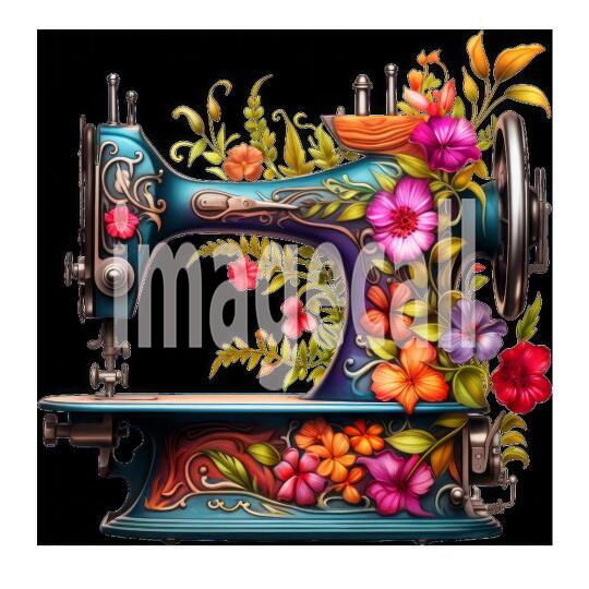 Clipart Floral Sewing Machine (8)