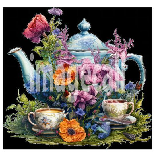 Clipart Floral Teacup Set (13)