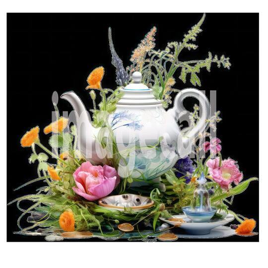 Clipart Floral Teacup Set (18)