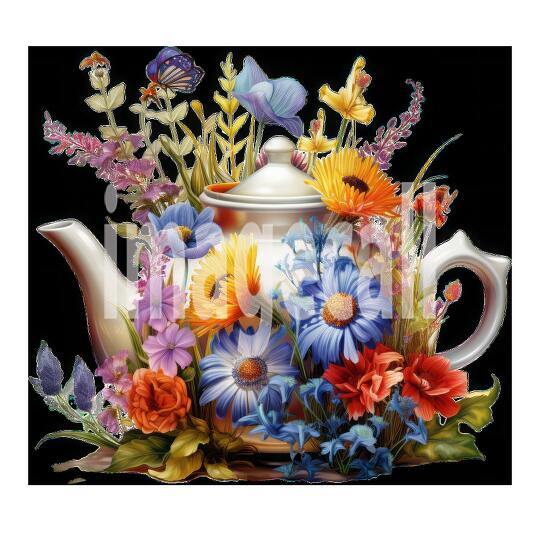 Clipart Floral Teacup Set (2)