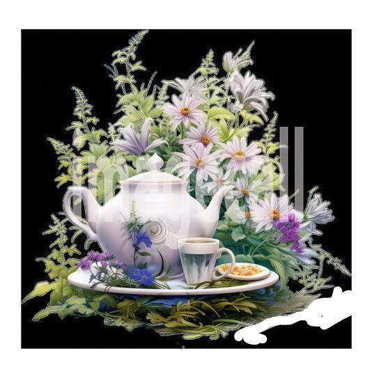 Clipart Floral Teacup Set (3)