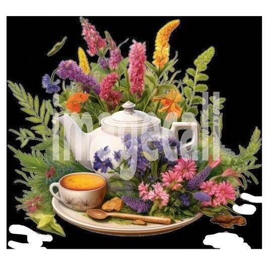 Clipart Floral Teacup Set (5)