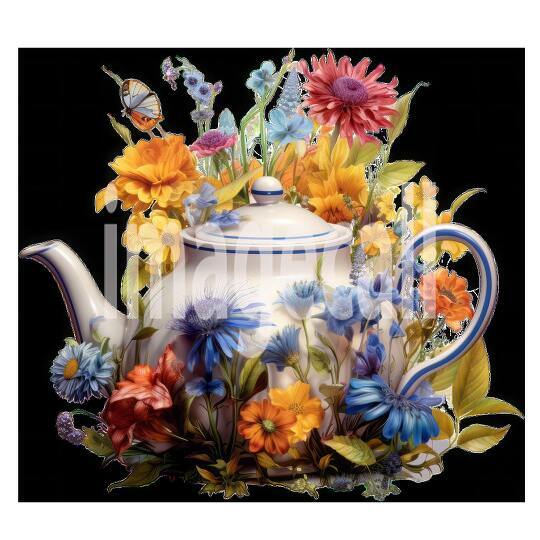 Clipart Floral Teacup Set (6)