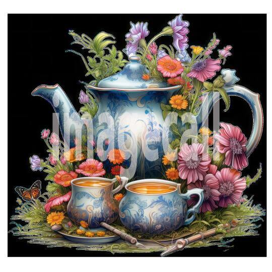 Clipart Floral Teacup Set (7)