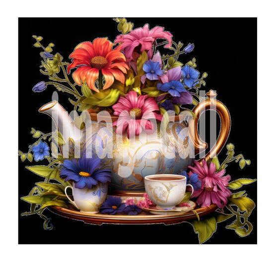Clipart Floral Teacup Set (8)