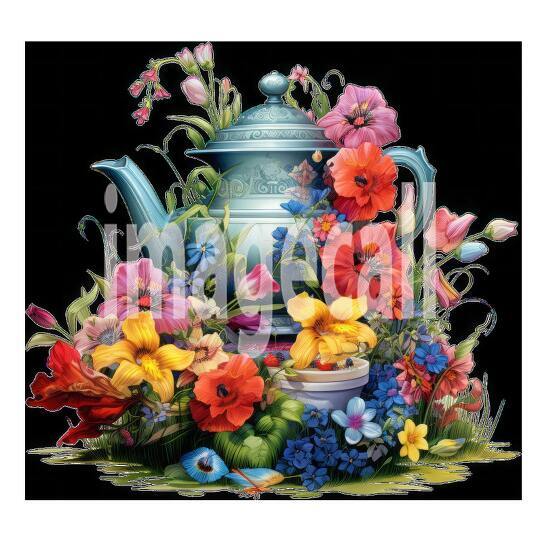 Clipart Floral Teacup Set (9)