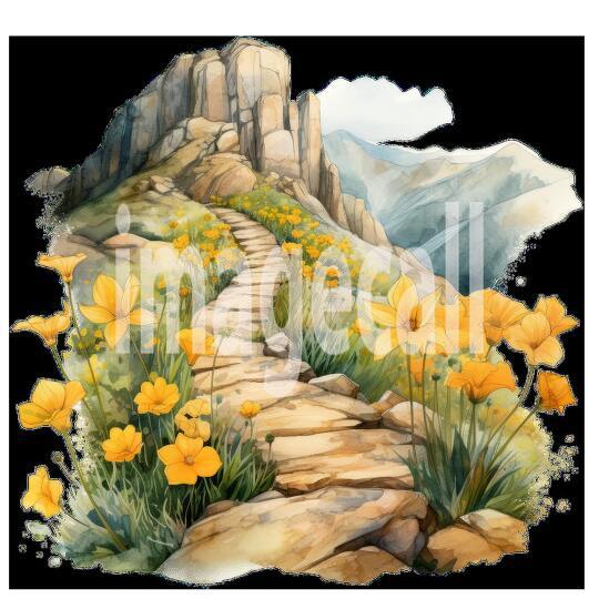 Clipart Flower Mountain Paths 12 - 300dpi