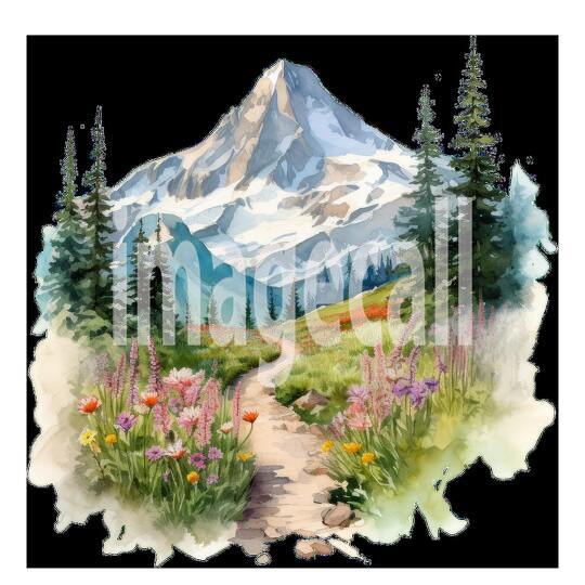 Clipart Flower Mountain Paths 14 - 300dpi