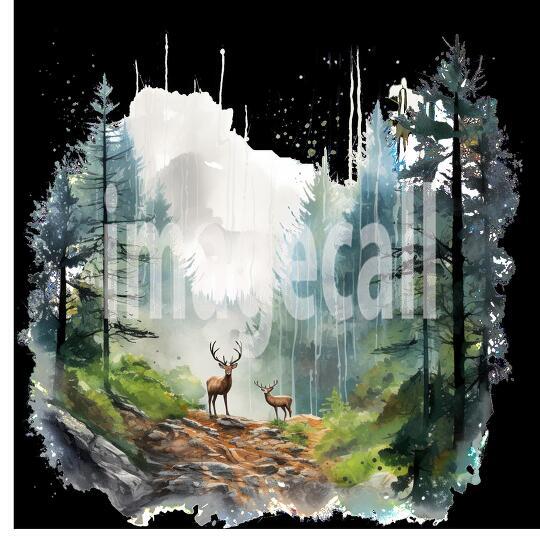 Clipart Forest Animal Encounter 7 - 300dpi