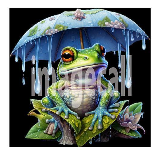 Clipart Frog in Rain (1)