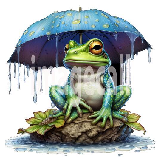 Clipart Frog in Rain (11)