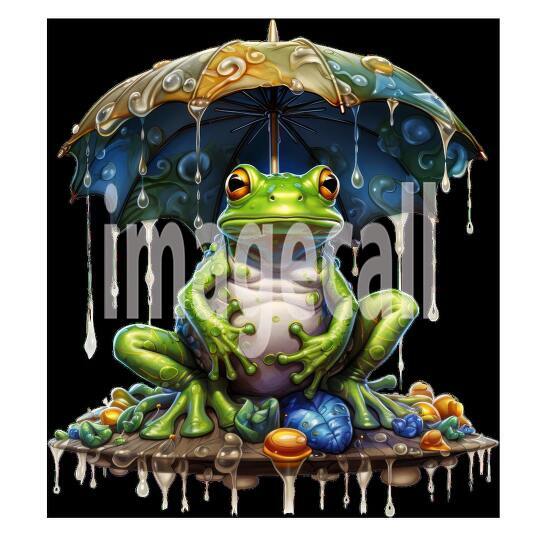 Clipart Frog in Rain (13)