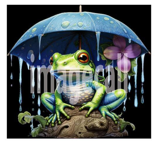Clipart Frog in Rain (16)