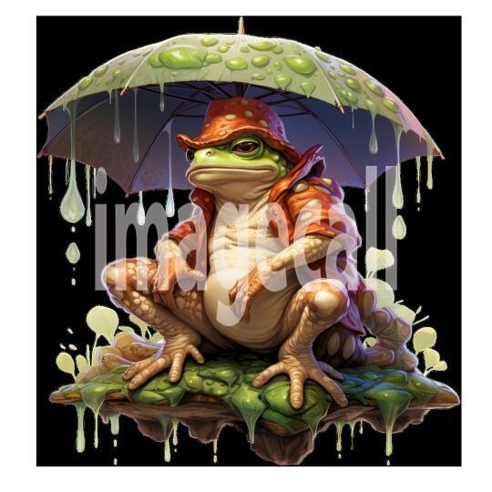Clipart Frog in Rain (18)