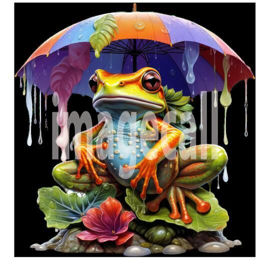 Clipart Frog in Rain (19)