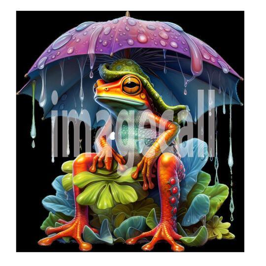 Clipart Frog in Rain (2)