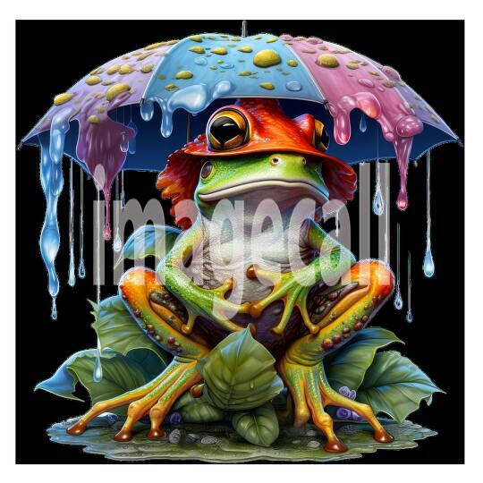 Clipart Frog in Rain (5)