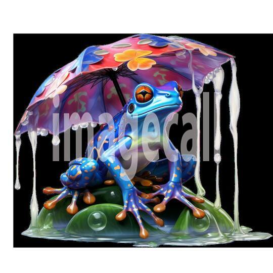 Clipart Frog in Rain (6)