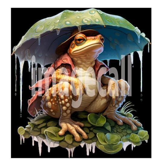 Clipart Frog in Rain (7)
