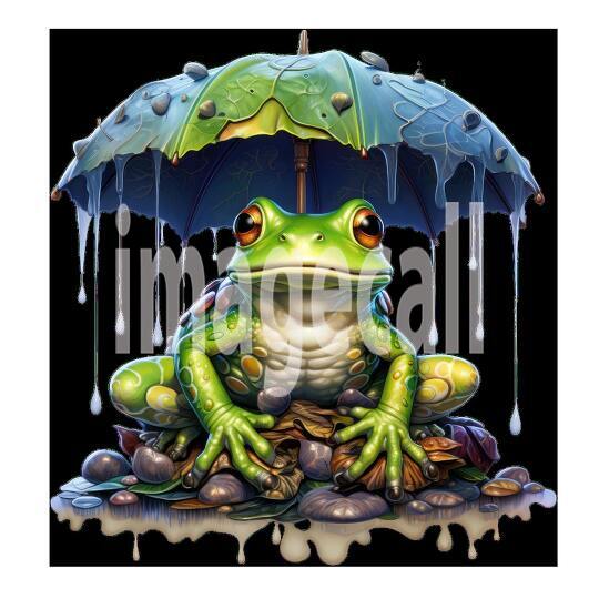 Clipart Frog in Rain (8)