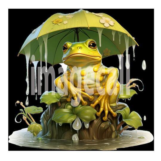 Clipart Frog in Rain (9)