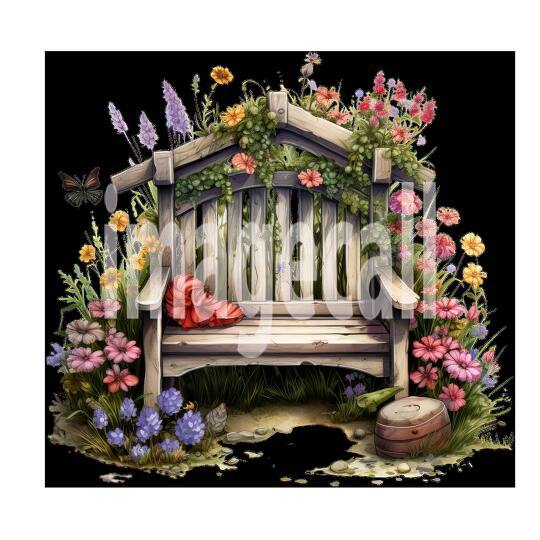 Clipart Garden Benches 15300dpi