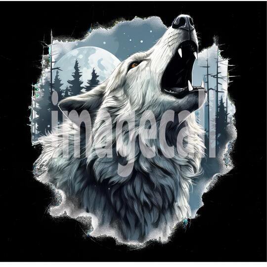 Clipart Howling Wolves 11300dpi