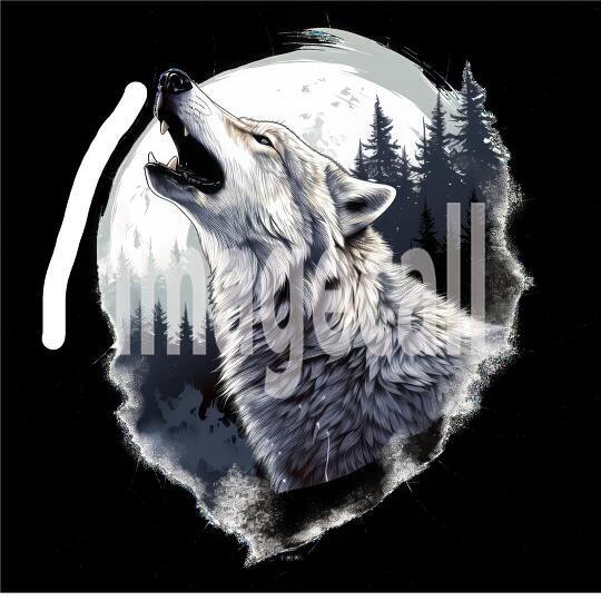 Clipart Howling Wolves 4300dpi