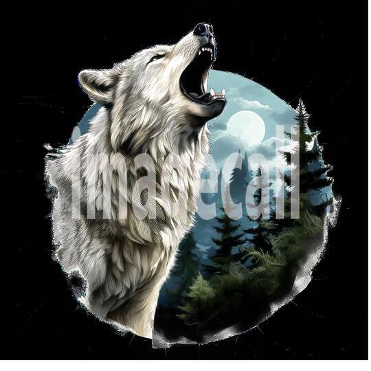 Clipart Howling Wolves 5300dpi