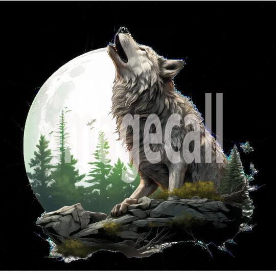 Clipart Howling Wolves 7300dpi