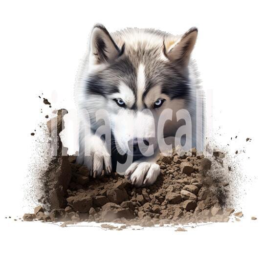 Clipart Huskey 4 - 300dpi