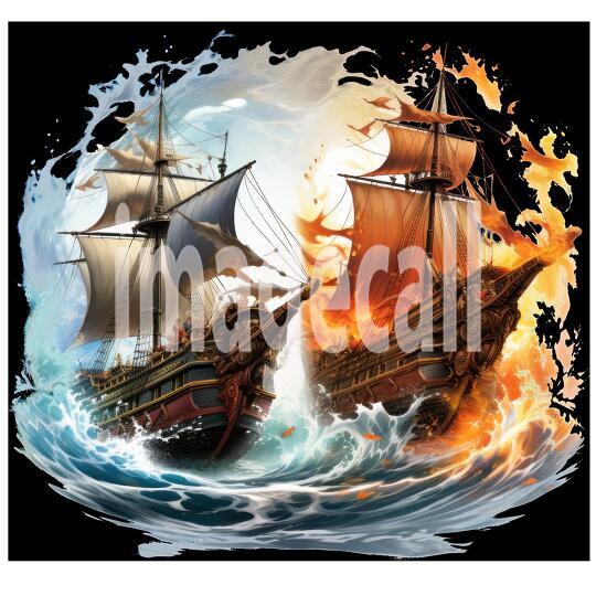 Clipart Pirate Ship Battle (1)
