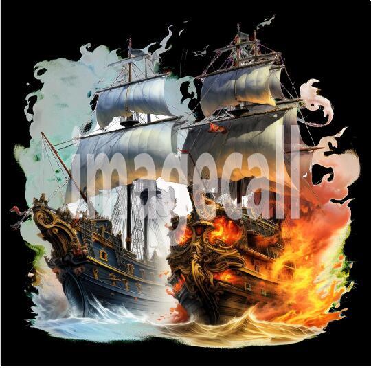 Clipart Pirate Ship Battle (12)