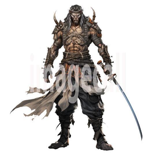 Clipart Samurai Warrior 13300dpi