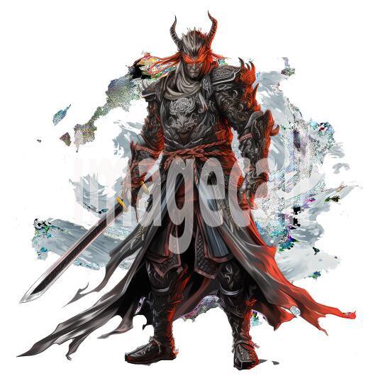 Clipart Samurai Warrior 16300dpi