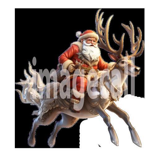 Clipart Santa Reindeer 1 - 300dpi