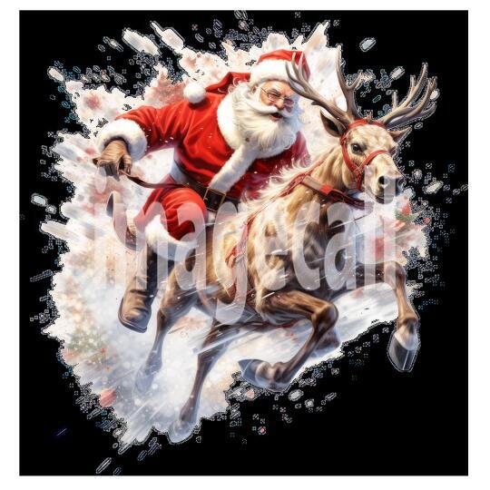 Clipart Santa Reindeer 10 - 300dpi