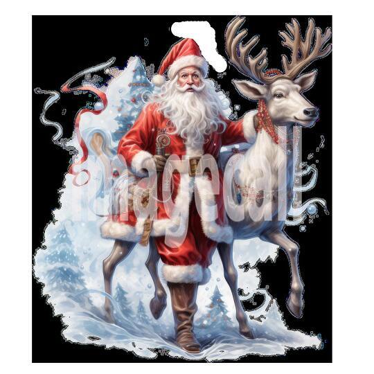 Clipart Santa Reindeer 12 - 300dpi