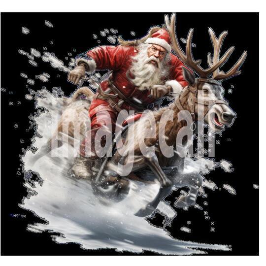 Clipart Santa Reindeer 13 - 300dpi
