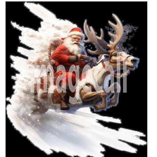 Clipart Santa Reindeer 15 - 300dpi