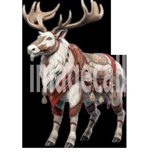 Clipart Santa Reindeer 2 - 300dpi