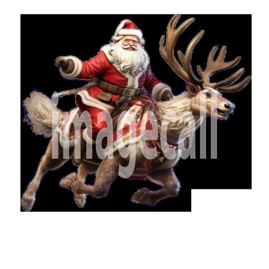 Clipart Santa Reindeer 3 - 300dpi