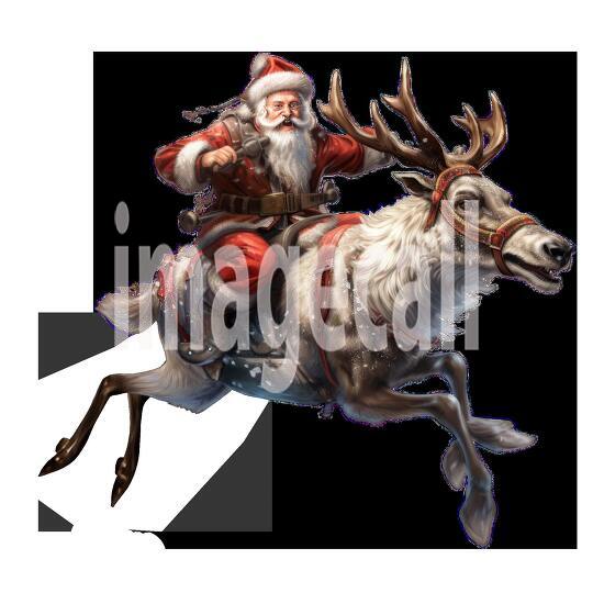 Clipart Santa Reindeer 8 - 300dpi