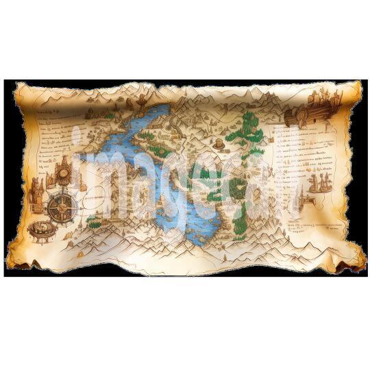 Clipart Scroll Maps 17 - 300dpi