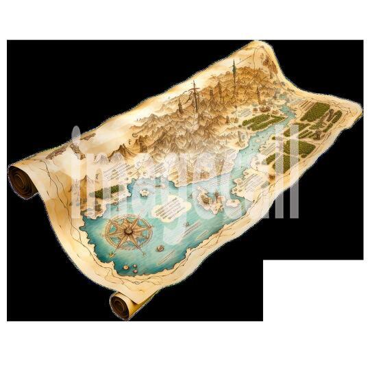 Clipart Scroll Maps 18 - 300dpi