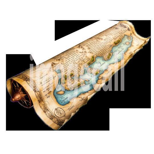 Clipart Scroll Maps 2 - 300dpi