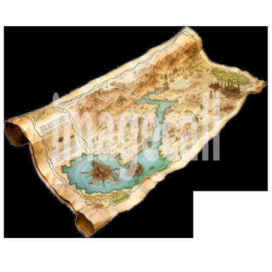 Clipart Scroll Maps 5 - 300dpi