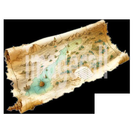 Clipart Scroll Maps 6 - 300dpi