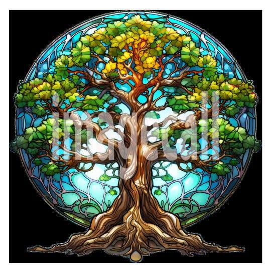 Clipart Stained Glass Trees 5 - 300dpi