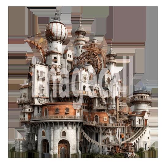 Clipart Steampunk Castles (10)